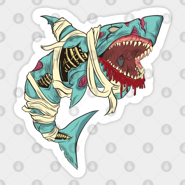 Zombie Shark Sticker by GoshWow®